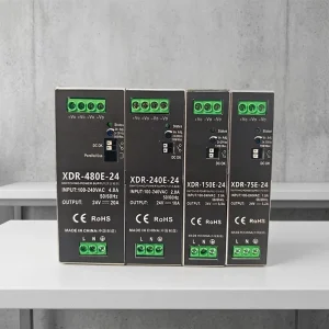 XDR 75 150 240 480 120W 30mm Slim DIN Rail Mount AC DC Power Supply 100-240VAC 12V 24V 36V 48V 95% Efficiency For