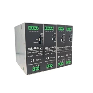 XDR-75/150/240/480 E-12/24/36/48 95% Efficiency AC-DC 100-240VAC Input 12-48V Output Industrial Power Supply