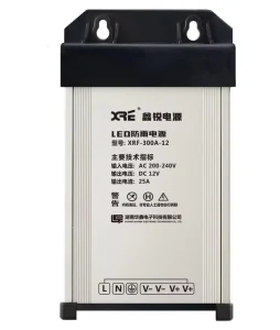 XRF 300A 12 Economic Outdoor AC DC 12VDC 25A Single IP43 Rainproof Aluminum Housing LED Power Supply 300W Driver