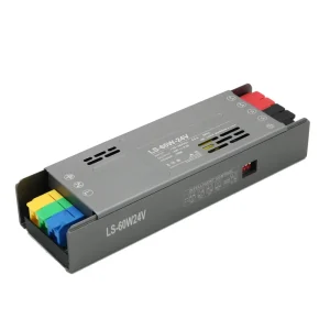YUXIANG LS-60-24 24V 60W Slim LED Linear AC-DC Power Supply 176-264V AC Input 2.5A Output 0.95 Efficiency Single Output