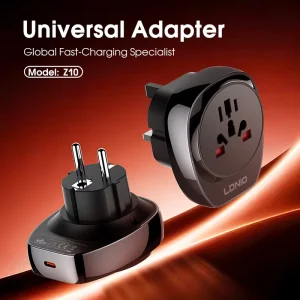 Z10 PD 20W USB C Universal Travel Adapter 2990W High Power Worldwide Plug Converter