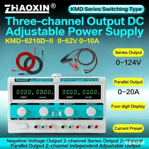 ZHAOXIN Three Channel Output DC Adjustable Power Supply KMD-6210D-II Four Digits Display